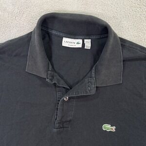 Lacoste Classic Fit Polo Shirt Mens XXL‎ Black Green Logo Short Sleeve Casual
